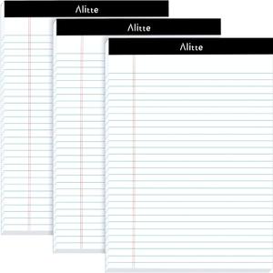 Legal Notepads 8.5 x 11, Pack of 3 - Perforated Wide Ruled Writing Pad - Premium Thick Paper, No Ink Bleeding - Blank Legal Pads For Home, Office, School, Business - 50 Sheets Per Notebook (White)