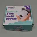Child Safety Door Knob Cover (4 Pack) Hard-to-Remove Dual-Lock Door Handle Covers for Kids - Reusable Baby Proof Door Knob Locks - Installs Easily, No Tools Needed (White)