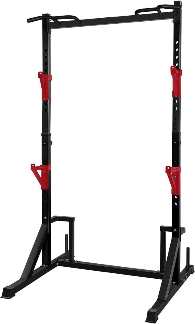 CANPA Multifunction Power Rack with Pull up Bar, Heavy Capacity and Adjustable Squat Stand Rack for Home Gym Equipment, Power Rack Cage (Black)