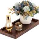 Bathroom Vanity Tray 11.8x5.9in of Acacia Wood - Elegant Organizer for Cosmetics, Jewelry, Perfume, Candle, Key - Premium Wood Tray for Bathroom, Kitchen, Countertop, Toilet Tank, Sink (Dark Brown)