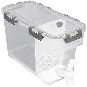 Plastic Drink Dispenser With Spigots, Drink Dispenser For Fridge, Beverage Dispenser With Spigot, 3.5L Iced Lemonade Container For Famaily Party Daily Use (Gray)