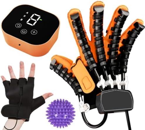 GENDOING Rehabilitation Robot Glove for Stroke, Robotic Hand Stroke Recovery Equipment, Fingers Strength Training Device for Hemiplegia, Strength Adjustable (Left Hand-M)