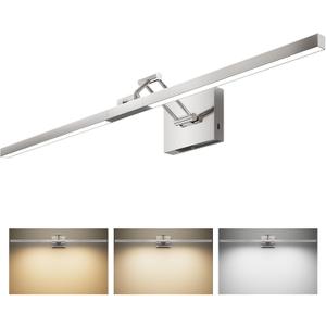 VONLUCE 36" LED Bathroom Vanity Light, 3CCT Modern LED Vanity Lights with 360° Rotatable Head Swing Arm, 15.4W Bathroom Light Fixture Over Mirror, LED Lights for Bathroom Bedroom, Brushed Nickel