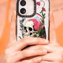 Bouvardia for iPhone 17 Case, Cute Girly Design for Women, Shockproof & Aesthetic, Halloween: Skull & Flowers