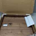 24 x 24 Inches Extra Large Square Black Walnut Wood Ottoman Tray with Handles, Serve Tea, Coffee or Breakfast in Bed, Classic Wooden Decorative Serving Tray