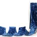 MAYREEL 1 Inch Blue Crushed Velvet Ribbon Navy Blue Vintage for Flower Bouquets Wedding Invitations Crafts Gift Wrapping Party Favor Boxes 10 Yards