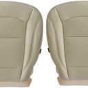 FZJDSD Tan Driver & Passenger Side Bottom Microfiber Leather Replacement Seat Covers Compatible with Ford Explorer 2016 2017 2018 2019