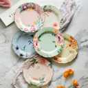 BTaT- Porcelain Floral Plates, 8 inch, 1 Plate, Royal Dessert Plates, Appetizer Plates, Floral Plates, Salad Plates, Small Plates, Small Plates Set, Small Dishes, Dinnerware, Mothers Day Gift