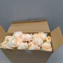 Hotop 40 Pcs Rose Artificial Flowers Bulk with Long Stem,Realistic Silk Fake Roses Bouquet for Home Wedding Centerpieces Party Table Decoration Valentines Gifts(Cream)