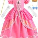 Pink Costume for Girls Kids Dress Up Halloween Carnival Cosplay Party Outfit (9-10 Years)