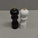 Salt and Pepper Grinder Set of 2, Manual Salt Mill & Pepper Mills with Adjustable Coarseness, Refillable Wood Spice Shakers, Kitchen Accessories for Chili, Sesame, Himalayan (Black and White)
