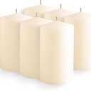 Simply Soson Ivory Pillar Candles - Set of 6, 2.5x4 Inch, Emergency & Tall, Unscented Wax Candles