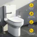 Dyna-Living Toilet Safety Rails 480lbs Load-Bearing Toilet Safety Frame with Flip Up Non-Slip Aluminum Alloy Armrest Toilet Assist Devices for Seniors Toilet Support Bars for Elderly Toilet Seat Rails