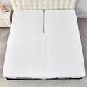 Bamboo Viscose Cooling Split Top King Mattress Protector for Adjustable Bed with Upper Flex Waterproof Fitted Sheet Style Matress Cover 32-34" Split from Head