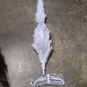 Goplus 5FT Pencil Christmas Tree, Artificial Slim White Christmas Tree with 240 PVC Needles & Folding Metal Stand, Unlit Xmas Tree for Home Office Shops Hotels Decoration