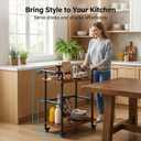 Industrial Pipe Bar Carts/Serving Carts/Kitchen Carts/Wine Rack Carts on Wheels with Shelves - Wood Rolling Carts - Wine Tea Liquor Shelves/Holder - Home Furniture (Two tiers pipe wood bar cart), 27.95 x 15.75 x 29.92 inches