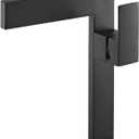 KunMai Matte Black Ultra-Thin Bathroom Vessel Sink Faucet, Single Handle Waterfall Bathroom Faucets, Solid Brass 1-Hole Lavatory Vanity Sink Faucets Taps for Washstands (Black)