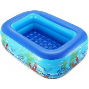 HeySplash Inflatable Pool, Swimming Pool Ocean World, Blow Up Pools for Summer Backyard Garden Party, Outdoor or Indoor, 45" x 32" x 13"(Blue)