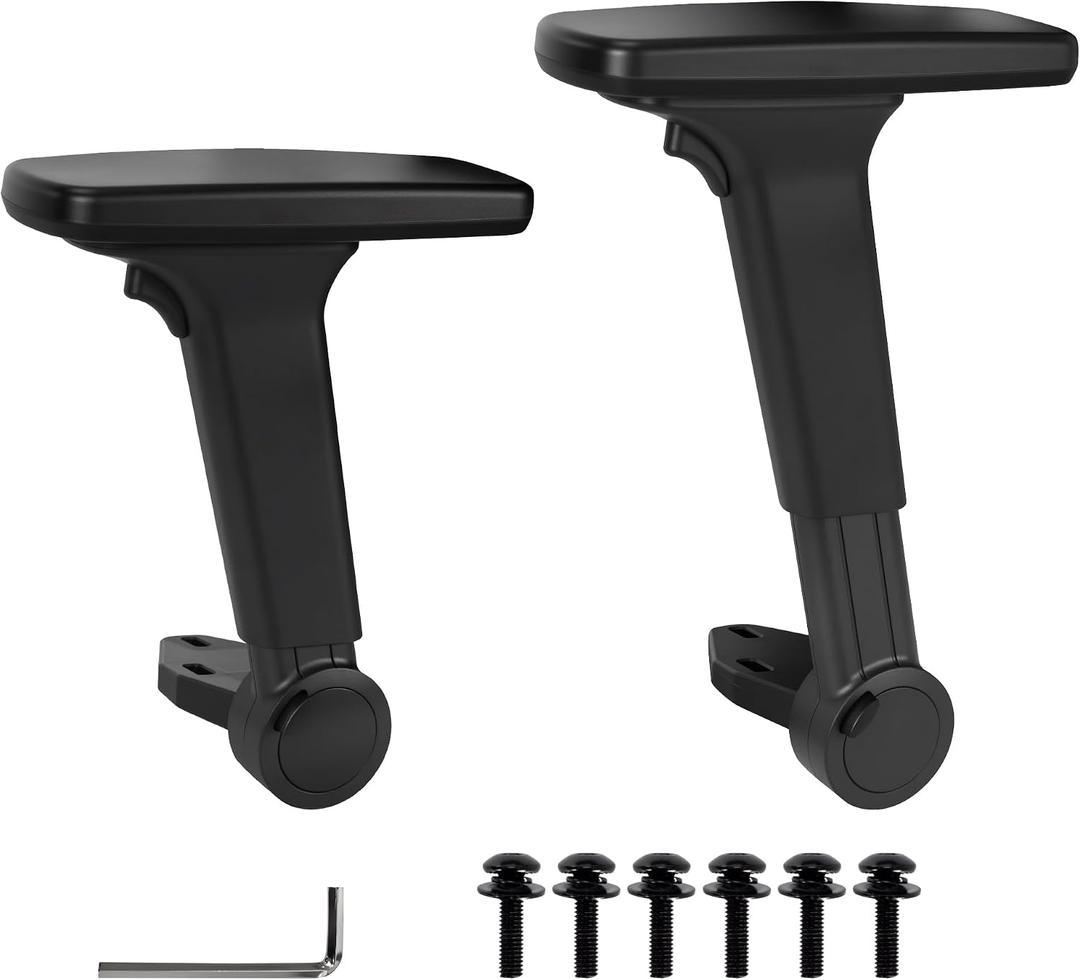 Frassie Height Adjustable Fold Down Chair Armrest Pair, Gaming Boss Chair Arms Set Replacement