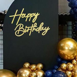 Happy Birthday Sign for Backdrop - Glitter Felt Happy Birthday Letter Sign for Balloon Arch Birthday Party Balloon Arch Backdrop Decorations for Birthday Party Baby Shower - Gold