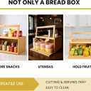 Bamboo Bread Box with Sliding Lid Large Bread Box with Transparent Window Bread Holder for Kitchen Countertops Bamboo Bread Storage Container