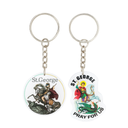 (2 PCS) St. George Keychain - Patron Saint of Courage and Protection. Crafted From Durable, Transparent Acrylic to Inspire Strength, Bravery and Unwavering Faith in Every Battle 2 Inches
