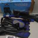 Snorkeling Gear for Adults Men Women,4 in 1 Snorkel Set with Panoramic View Diving Mask Anti-Fog Anti-Leak,Dry Top Snorkel,Fins and Travel Bag for Swimming,Snorkeling and Travel Diving (Small-Medium, BLUE)