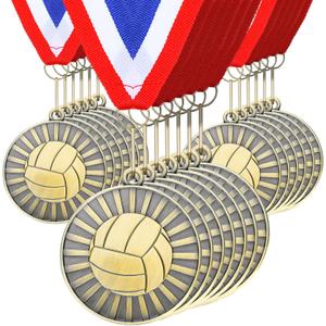 Huquary 30 Pcs Medals Bulk 2'' Gold Medal for Awards Team Participation Trophy with Neck Ribbons Tournament Medals for Kids Adults Sports Themed Party Favors Award Prize Gift