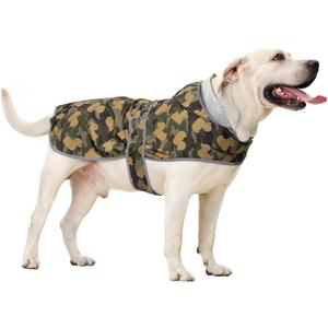 Dog Raincoat, Waterproof Dog Rain Jacket with Hood, Adjustable Rain Coat Poncho with Reflective Strips & Leash Hole for X-Large Dogs Puppies, Lightweight Pet Clothes