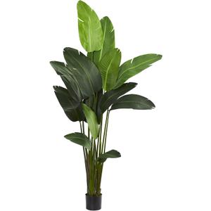 Nearly Natural Travelers Palm Artificial Silk Trees Green 14"D x14"W x7 Ft