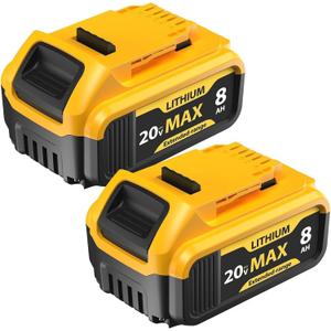 2Pack 20V 8.0Ah Lithium Replacement for Dewalt 20V Max Battery,Compatible with DeWalt 20v Battery DCB203 DCB204 DCB206 DCB202