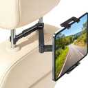 Tablet Holder for Car Headrest, Adjustable 360 Rotating Car Tablet Mount, Car Back Seat Stand for iPad, Road Trip Essentials for Kids, Compatible with 5.2-10.3" iPad Pro, Air, Mini, Galaxy