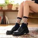 Yolev 6 Pairs Half Sheer Ankle Socks Lace Polka Dot Socks for Women Ultra Soft Ankle Stockings for Women Fashion See Through Sock
