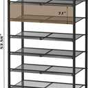 MILEFA Shoe Rack, 8-Tier Metal Shoe Organizer, Tall Shoe Rack for Closet,entryway,Garage, with Adjustable Flat or Angled Shelves, 32-40 Pairs,Shoes That can accommodate The Whole Family.