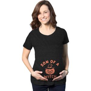 Funny Maternity Halloween T Shirts Cute Pregnancy T Shirts with Pumpkins Ghosts Bats and More (Medium)