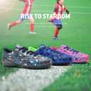 DREAM PAIRS Boys Girls Turf Indoor Soccer Shoes Lace Up Cleats for Little/Big Kid (Pink), Size 10