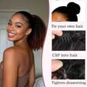 flufow Drawstring Puff Ponytail Extension Protective Style 10 Inch Short Afro Deep Kinky Curly Pony Tails Hairpieces No Glue Easy Install Soft Tangle-Free Synthetic Hair Full Bouncy Style for Daily