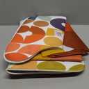 zokyer Kids Shower Curtain Set Colorful Rainbow Mid Century Retro Polka Dot Orange Fun Geometric Blue Abstract Bright Bathroom Decor with Non-Slip Rugs Toilet Lid Cover U Shape Mat 12 Hooks (60Wx72L)