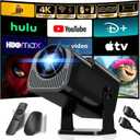 Projector 1080P Full HD,4K Mini Projector 270°Rotation,Portable Projector with Wifi6 and Bluetooth 5.2,Outdoor Projector Featuring Auto Keystone Correction for Home Theaters(Black)