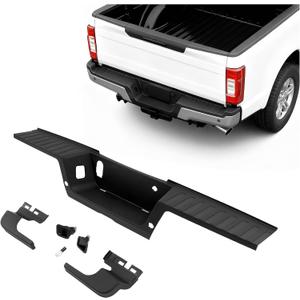 ALMULOO Rear Bumper Step Pad Compatible with 2017-2022 Ford F-250 F-350 F-450 Super Duty w/Park Assist Holes Replacement for HC3Z17B807BE HC3Z17B807B FO1191147 FO1191148 Painted Matte Black