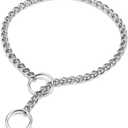 Mogoko Stainless Steel Dog Choke Chain Collar, Puppy Metal P Chain Slip Collar Pet Training Walking Choker(2.0mm;14.0 Inch) (2.0mm x 14.0 inch, Silver)