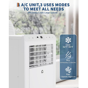 10,000 BTU Portable AC, Dehumidifier & Fan, Cools Up to 450 Sq.Ft with Remote & Sleep Mode