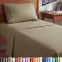 Twin XL Size 3 Piece Sheet Set - Comfy Breathable & Cooling Sheets - Hotel Luxury Bed Sheets for Women & Men - Deep Pockets, Easy-Fit, Extra Soft & Wrinkle Free Sheets - Khaki Oeko-Tex Bed Sheet Set