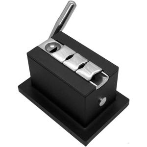 Heavy Duty Metal Cast Body Quad Table Cigar Cutter 4 in 1, 52 & 58 Ring Gauge V-Cutters, Torpedo Cutters