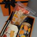 Kacctyen 5 Pcs Thanksgiving Gifts Basket for Women Orange Pumpkin Birthday Gift Basket 16 oz Pumpkin Cup with Lid Straw Makeup Bag Socks Mirror for Thanksgiving Friendsgiving Holiday Souvenirs