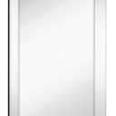 Hamilton Hills 20x30 Inch Rectangular Polished Silver Framed Mirrors for Wall | Large Luxury Mirror with 3in Angled Beveled Edge Frame | Hanging Vanity for Hallway, Entry, Bedroom & Bathroom Mirror