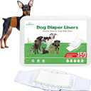 Dog Diaper Liners 150ct Super Absorption Dog Diaper Booster Pads Disposable Leak-Proof for Female and Male Fit Most Reusable Belly Bands,Wraps and Period Diapers(Regular, S-150ct)