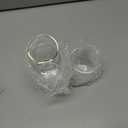 Bedside Glass Water Carafe Set with Cup, Glass Carafe with Lid Mouthwash Cups for Bedroom Bathroom Juice Wine Milk 19oz (Clear)