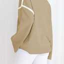 Women's Oversized Sweaters Loose Fit Fall Crewneck Color Block Knit Pullover Sweater Tops (L)