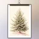 GSPQAZ Tranquil Christmas Tree Canvas Wall Art - Vintage Style Pine Tree Print,Winter picture 12x18inch-Unframed (11)